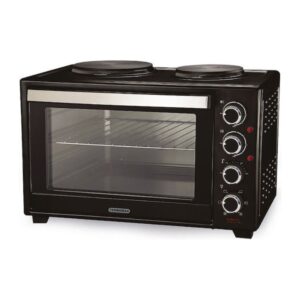 Termomax TX56CL Ηλεκτρικό Φουρνάκι 56lt με 2 Εστίες και Αέρα Μαύρο