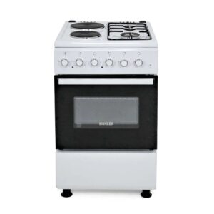 Κουζίνα Muhler ELC-500G με Εστίες Υγραερίου & Ρεύματος λευκή Π50εκ.